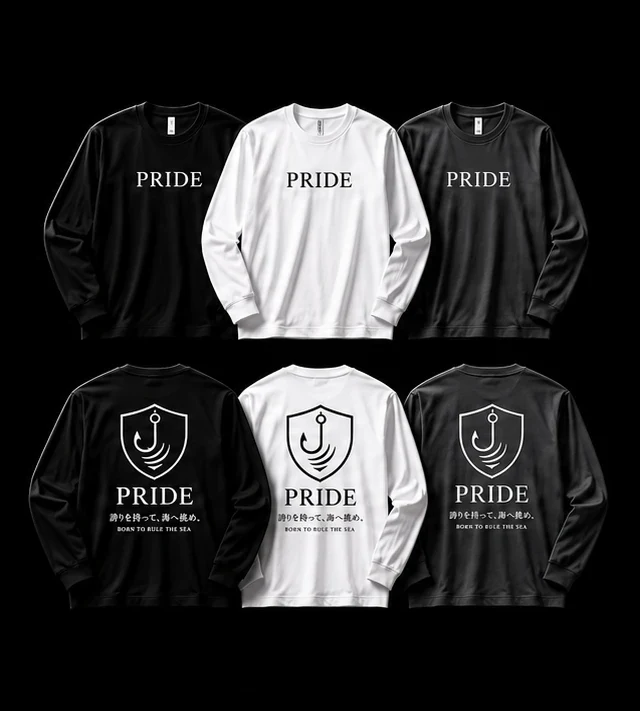 PRIDE ロングスリーブTシャツの前面と背面
